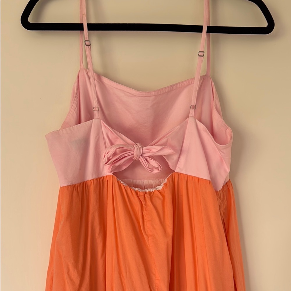 J. Crew Pink and Orange Backless Dress